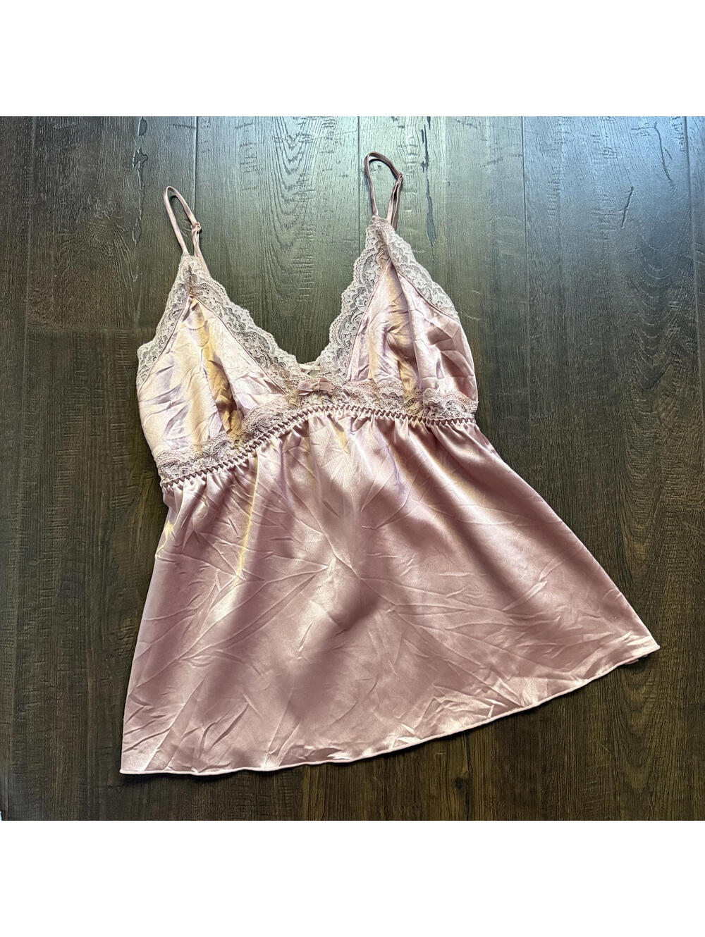 Vintage Y2k Angel Baby Pink Lingerie Cami Forever 21 Lace Satin Babydoll M